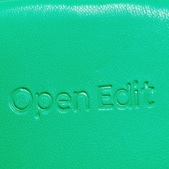 NEW Open Edit Lely Green Square Toe Slide Sandals I648 - Picture 9 of 12